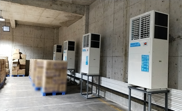 大型雞蛋恒溫倉庫應用星科蒸發冷省電空調-立式軸流機組