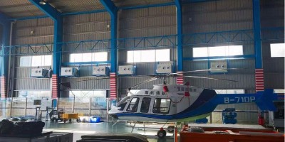 飛機(jī)維修倉(cāng)庫(kù)降溫安裝蒸發(fā)冷省電空調(diào)-臥式射流機(jī)SYW-SL-25